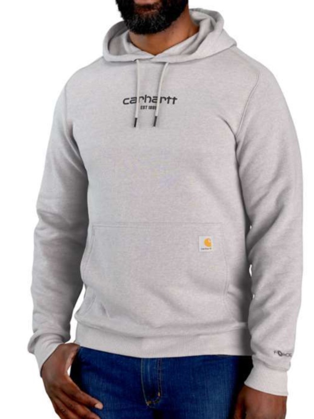 NWT Carhartt Light Gray Logo Pullover Hoodie Medium